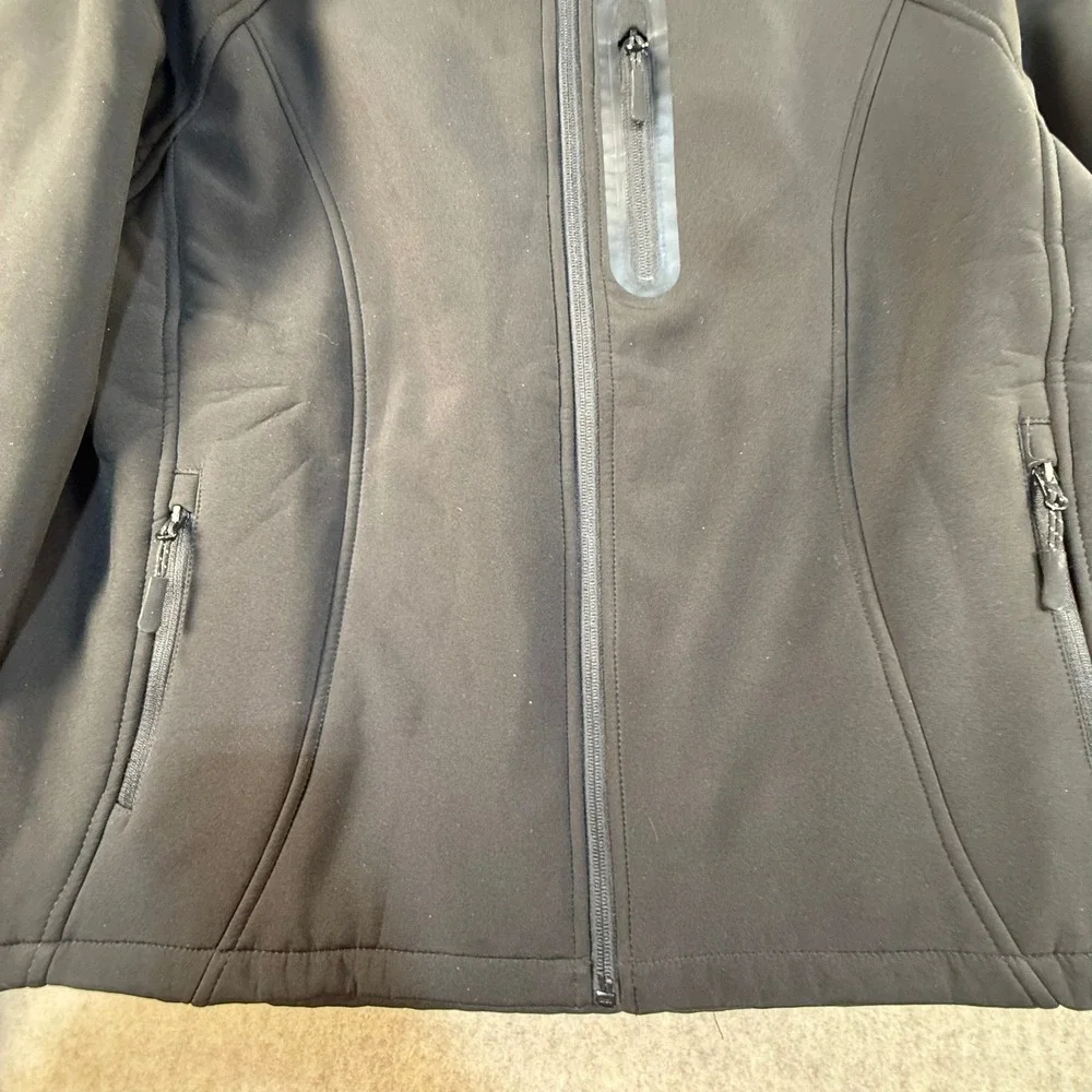 Dr. Qiiwi Mens Heated Softshell Jacket‎ Black Detachable Hood Power Bank Size L